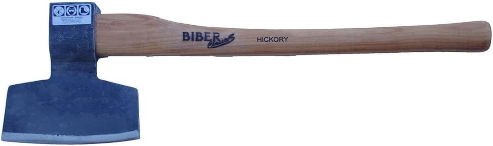 Mueller Biber Classic Swedish Broad Axe / Carpenter's Hatchet - 3.25lb Head, 23" Hickory Handle