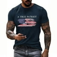 thumbnail image 1 of Bibfish Mens Tshirts Casual USA Flag Print Summer Crewneck Short Sleeve Tee Shirts Patriotic Pride Graphic Pullover Tees Tops For Men, 1 of 5