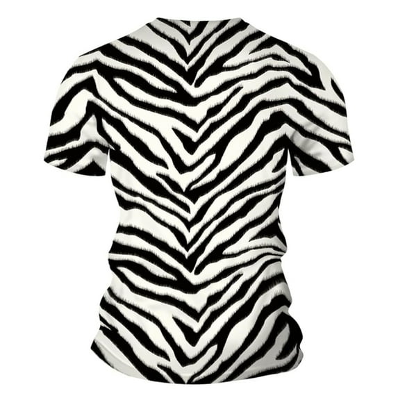Bibfish Mens Tshirts Casual Zebra Print T Shirts Soft Short Sleeve Crew Neck Summer Graphic Print Tees Outdoor Beach Wear Tee Tops