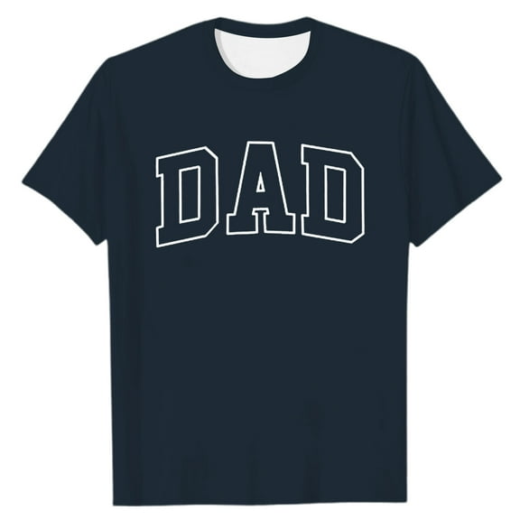 Bibfish Mens Tshirts Funny Dad Letter Print Tshirts Regular Fit Novelty Daddy T-Shirts Short Sleeve Crew Neck Casual Summer Tee Tops