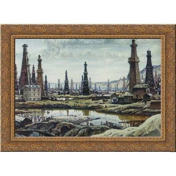 Bibi-Heybat 24x18 Gold Ornate Wood Framed Canvas Art by Konstantin Bogaevsky