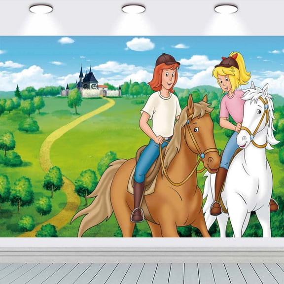 Bibi and Tina school Background Wall Decor Taspestry Poster Banner Backdrop Party Supplies