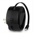 thumbnail image 1 of Bibicord Portable Wall Charger with Universal Micro Retractable Cable & 2500 mAh Battery (Provide 50% Coverage) 3-in-One Accessory, 1 of 6
