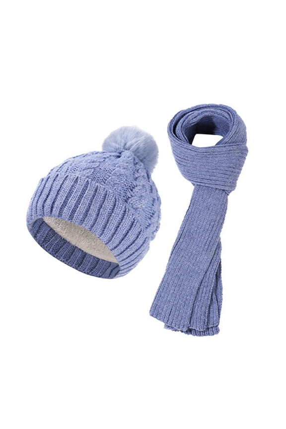 2 PCS Scarf Hat Sets For Women Beanie Hat And Scarf Comfy Cold Weather Outdoor Winproof Warm 2 Piece Knittd Sets For Ladies