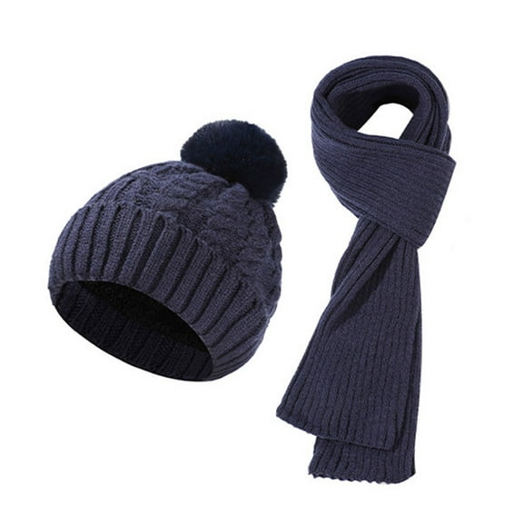 Bibifish 2 PCS Scarf Hat Sets For Women Beanie Hat And Scarf Comfy Cold Weather Outdoor Winproof Warm 2 Piece Knittd Sets For Ladies