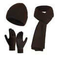 thumbnail image 1 of Bibifish 3 PCS Hat Scarf Glove Sets For Mens And Womens Winter Solid Color Scarf Beanie Hat With Matching Gloves Unisex Three Piece Sets, 1 of 4
