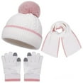 thumbnail image 1 of Bibifish 3 PCS Scarf Hat Glove Sets For Kid Soft Scarf Touchscreen Gloves And Beanie Hats Boys Girls Knitted Scarf Hat Glove Sets, 1 of 7