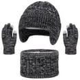 thumbnail image 1 of Bibifish 3 PCS Scarf Hat Glove Sets For Kid Winter Warm Knitted Neck Warmers Thermal Mittens Earmuffs Beanie Hats Cold Weather Sets, 1 of 6