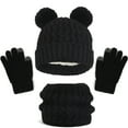 thumbnail image 1 of Bibifish 3 PCS Scarf Hat Glove Sets For Kids Hat Collar Glove Three Piece Set Winter Thick Knitted Hat Thermal Sets For Boys And Girls, 1 of 4