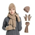 thumbnail image 1 of Bibifish Womens Hat Scarf Sets 3 Pc Knitted Beanies Hat Touchscreens Gloves And Long Scarves Cold Weather Hat Gloves Scarf Sets For Ladeis, 1 of 5