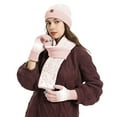 thumbnail image 1 of Bibifish 3 PCS Scarf Hat Glove Sets For Women Winter Knitted Scarf Warm Soft Touchscreen Gloves And Hats Cold Weather Thermal Scarf Hat Glove Sets, 1 of 4