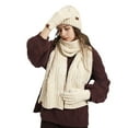 thumbnail image 1 of Bibifish 3 PCS Scarf Hat Glove Sets For Womens Winter Warm Three Piece Hat Gloves Scarf Cold Weather Windproof Scarf Hat Glove Sets, 1 of 4