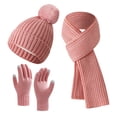 thumbnail image 1 of Bibifish 3 PCS Scarf Hat Gloves Sets For Women Winter Knitted Hat Scarf And Glove Sets Fleece Lined Cold Weather Outdoor Thermal 3 PCS Sets, 1 of 3