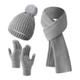 thumbnail image 1 of Bibifish Womens Hat Gloves Scarf Sets 3 Pc Solid Color Beanies Hat Gloves And Long Scarves Trendy Cold Weather Hat Neck Warmer Sets, 1 of 5