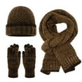 thumbnail image 1 of Bibifish 3pcs Knitted Hat Scarf Glove Sets For Men Women Retro Style Beanie Hat Scarf Gloves Styling Winter Outdoor Cold Weather Warm Accessory Sets, 1 of 4