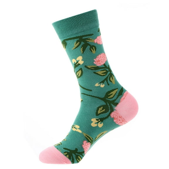 Bibifish Geometric Print Socks For Mens Womens Novelty Mid Calf Socks Colorful Floral Printed Socks Funky Unisex Crew Socks