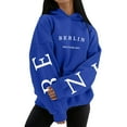 thumbnail image 1 of Bibifish Hoodies For Women Berlin German City Print Long Sleeve Oversized Hoodies Fall Casual Vacation Drawstring Pockets Pullover Tops, 1 of 5