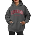 thumbnail image 1 of Bibifish Hoodies For Women Chicago City Print Fall Preppy Hoodies Long Sleeve Drawstring Female Sports Outwears With Pocket, 1 of 4