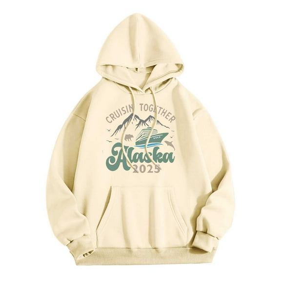 Bibifish Hoodies For Women Fashion Preppy Graphic Print Casual Loose Long Sleeve Hoodies Fall Fashion Pullover Tops With Pocket