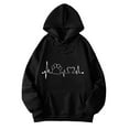 thumbnail image 1 of Bibifish Hoodies For Women Heart Beats Graphic Print Hoodies Fall Winter Casual Hoodies Long Sleeve Pullovers With Pocket, 1 of 3