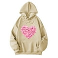 thumbnail image 1 of Bibifish Hoodies For Women Heart Graphic Print Hoodies Fall Winter Casual Hoodies Long Sleeve Oversized Pullovers With Pocket, 1 of 3