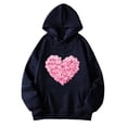 thumbnail image 1 of Bibifish Hoodies For Women Heart Graphic Print Hoodies Fall Winter Casual Hoodies Long Sleeve Oversized Pullovers With Pocket, 1 of 3