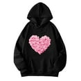 thumbnail image 1 of Bibifish Hoodies For Women Heart Graphic Print Hoodies Fall Winter Casual Hoodies Long Sleeve Oversized Pullovers With Pocket, 1 of 3