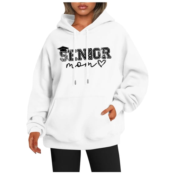 Bibifish Hoodies For Women Mom Loose Fit Letter Print Hoodies Fall Fashion Pullover Long Sleeve Sports Tops With Pocket