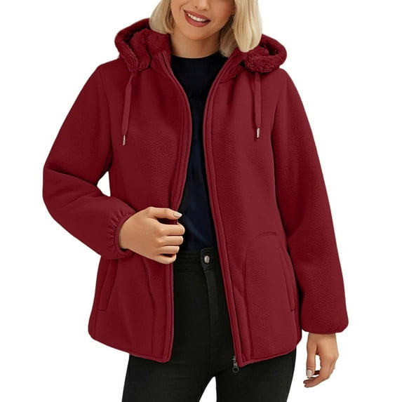 Bibifish Hoodies For Women Thickened Fleece Lined Zip Up Hoodies Fall Winter Warm Drawstring Ladies Hoodie Jackets With Pocket