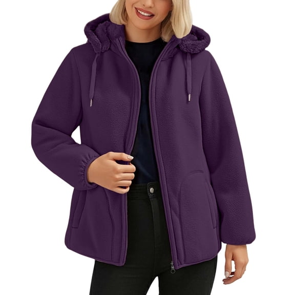Bibifish Hoodies For Women Thickened Fleece Lined Zip Up Hoodies Fall Winter Warm Drawstring Ladies Hoodie Jackets With Pocket