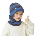 thumbnail image 1 of Bibifish Kids Hat Scarf Sets 2 Pc Knit Pattern Beanies Hat And Neck Warmer Boys Girls Soft Cold Weather Outdoor Hat Neck Warmer Sets, 1 of 6