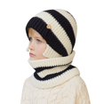 thumbnail image 1 of Bibifish Kids Hat Scarf Sets 2 Pc Knit Pattern Beanies Hat And Neck Warmer Boys Girls Soft Cold Weather Outdoor Hat Neck Warmer Sets, 1 of 7