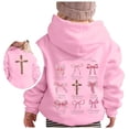 thumbnail image 1 of Bibifish Kids Hoodies Cute Bow Print Hooded Sweatshirts With Pocket Soft Drawstring Hood Girls Relaxed Fit Casual Daily Wear Stylish Hoodies, 1 of 5