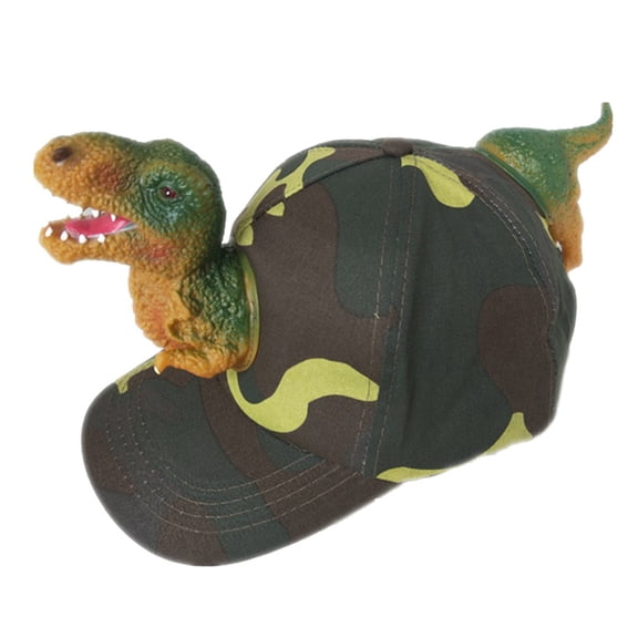 Bibifish Kids Novelty Baseball Cap 3D Dinosaur Decor Detail Baseball Cap Boys Girls Fun Playful Casual Outdoor & Party Cap