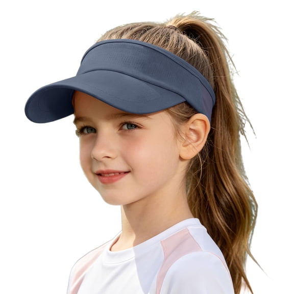 Bibifish Kids Visor Hats Solid Color Foldable Tennis Cap Outdoor Sports Hiking Casual Sun Headwear