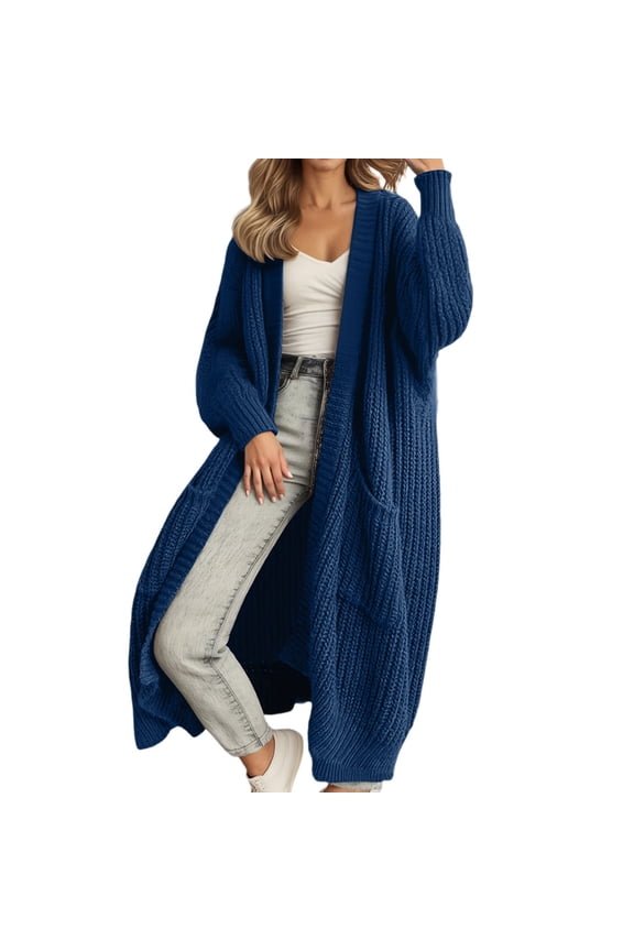Long Womens Cardigan Sweaters Oversized Knit Open Front Coat Soft Fall Winter Elegant Stretchy Layering Ladies Coat With Pockets