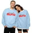 thumbnail image 1 of Bibifish Matching Couple Sweatshirts "Love Always Us" Graphic Crewneck Pullover Tops Long Sleeve Relaxed Fit Couple Daily Outings Sweet Outfits, 1 of 5