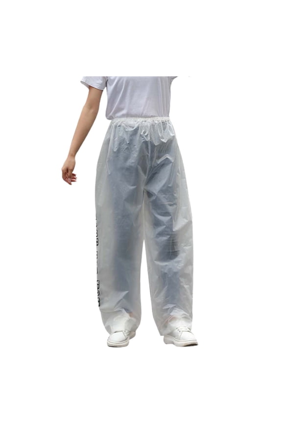 Men And Women's Rain Pants Clear Rain Pants Elastic Waist Waterproof Lightweight Fabric Loose Fit Outdoor Wear Pants