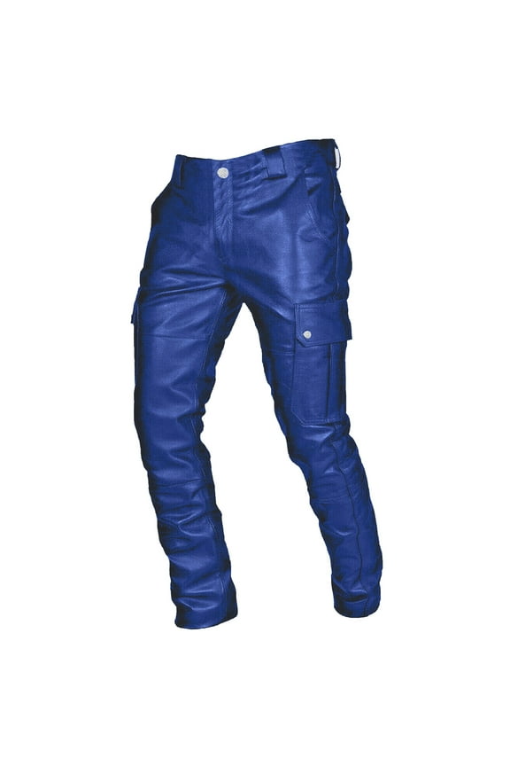 Men'S Pants Retro Gothic Style Long Length Pants Slim Fit Pant Slim Fit Faux Leather Trousers Party Dance Stylish Streetwear Bottoms