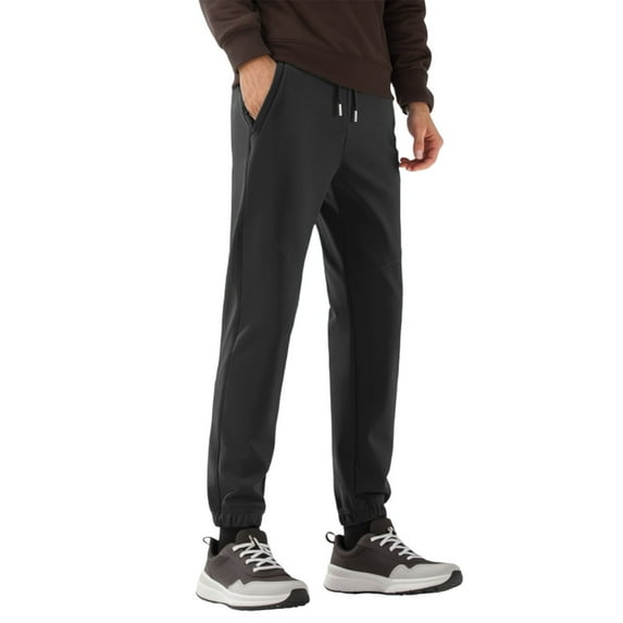 Bibifish Men's Sweatpants Fleece Lined Elastic Cuff Drawstring Pants Winter Warm Outdoor Casual Gym Daily Wear Pants With Zipper Pocket