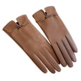 thumbnail image 1 of Bibifish Mens And Womens Faux Leather Gloves Elegant Solid Color Soft Comfy Daily Wear Outdoor Windproof Cycling Commuting Gloves, 1 of 3