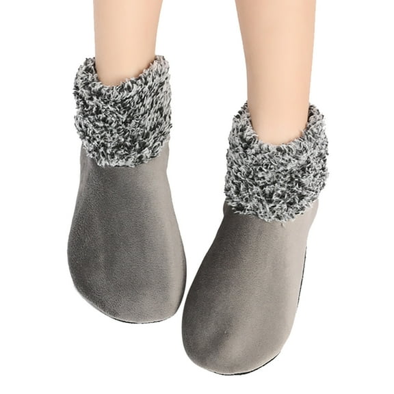 Bibifish Mens And Womens Floor Socks Casual Solid Color Mid Slipper Socks Winter Warm Thermal Socks Indoor Warm Fleece Lined Socks