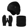 thumbnail image 1 of Bibifish Mens And Womens Scarf Hat & Gloves Sets Beanie Hat With Neck Gaiter & Gloves Branded Patch Warm Outdoor Cold-Weather Hat Sets, 1 of 5