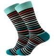 thumbnail image 1 of Bibifish Mens And Womens Socks Striped Crew Colorful Street Personality Medium Socks Cozy Breathable Adult Unisex Mid Calf Socks, 1 of 3