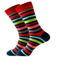 thumbnail image 1 of Bibifish Mens And Womens Socks Striped Crew Colorful Street Personality Medium Socks Cozy Breathable Adult Unisex Mid Calf Socks, 1 of 3