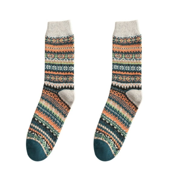 Bibifish Mens And Womens Socks Warm Crew Socks Winter Thickened Socks Trendy Ethnic Style Outing And Indoor Socks Thick Warm Mid Calf Socks