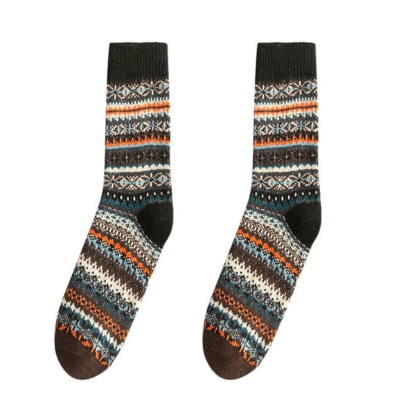 Bibifish Mens And Womens Socks Warm Crew Socks Winter Thickened Socks Trendy Ethnic Style Outing And Indoor Socks Thick Warm Mid Calf Socks