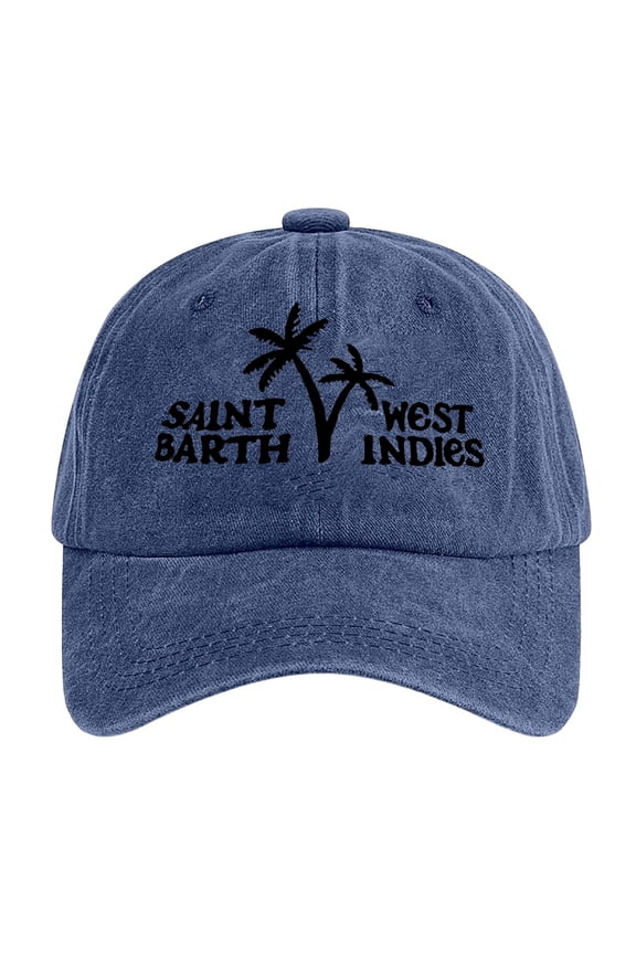 Mens Baseball Cap Washed Vintage Palm Scenery Embroidery Dad Hat Quick Dry Summer Leisure Hat