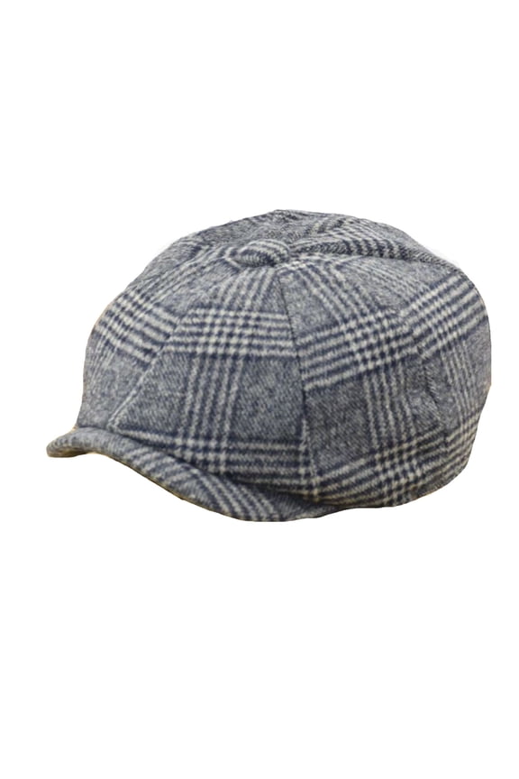 Mens Beige & Brown Plaid Newsboy Cap Classic Check Pattern Detail Soft Breathable Lightweight Casual Daily Commute Work & Weekend Leisure Cap