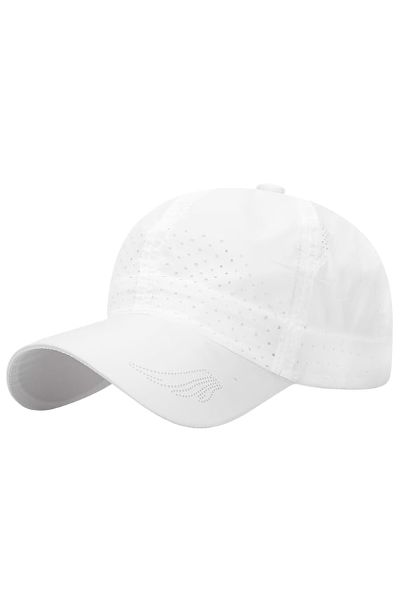 Mens Black Baseball Cap Full Perforated Fabric & Logo Patch Detail Lightweight Breathable Casual Outdoor & Sports Sun Protection Cap